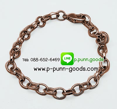 สร้อยข้อมือโซ่ Cross Chain สีทองแดง พร้อมตะขอก้ามปู