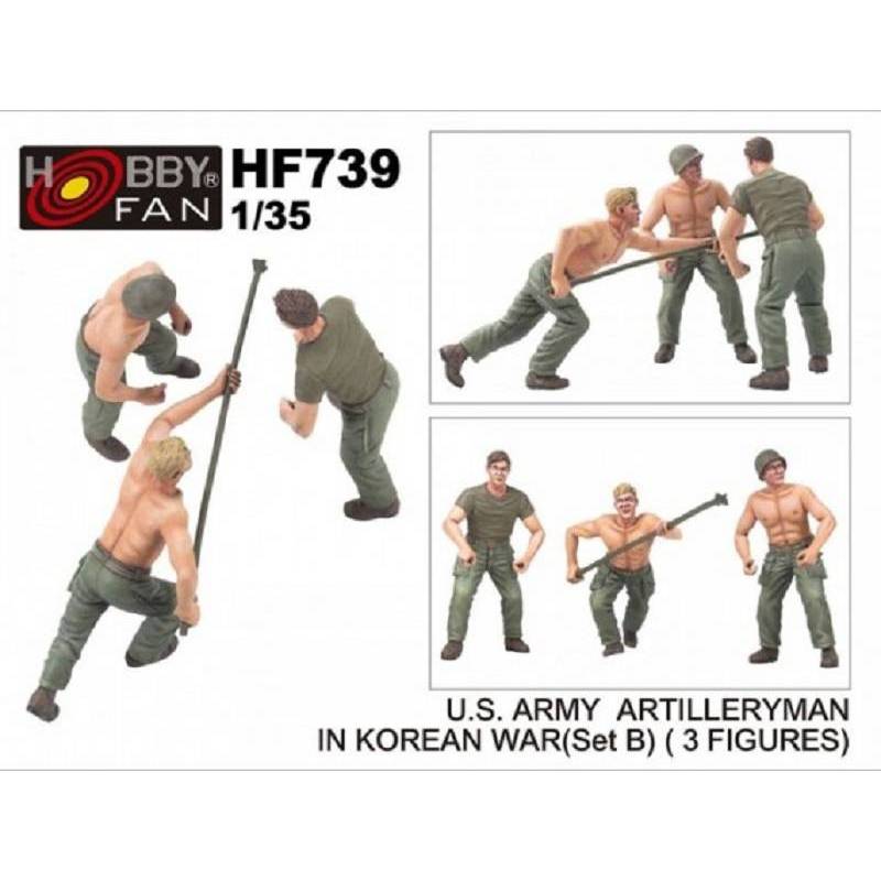 โมเดลฟิกเกอร์ AFV ขนาด 1/35 HF739 US ARMY ARTILLERYMAN (KOREAN WAR) (SET.B) - 3 FIGURES