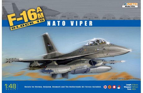 โมเดลเครื่องบินรบ Kinetic Model 1/48 KI-K48002 F-16A MLU Block 10 Nato Viper