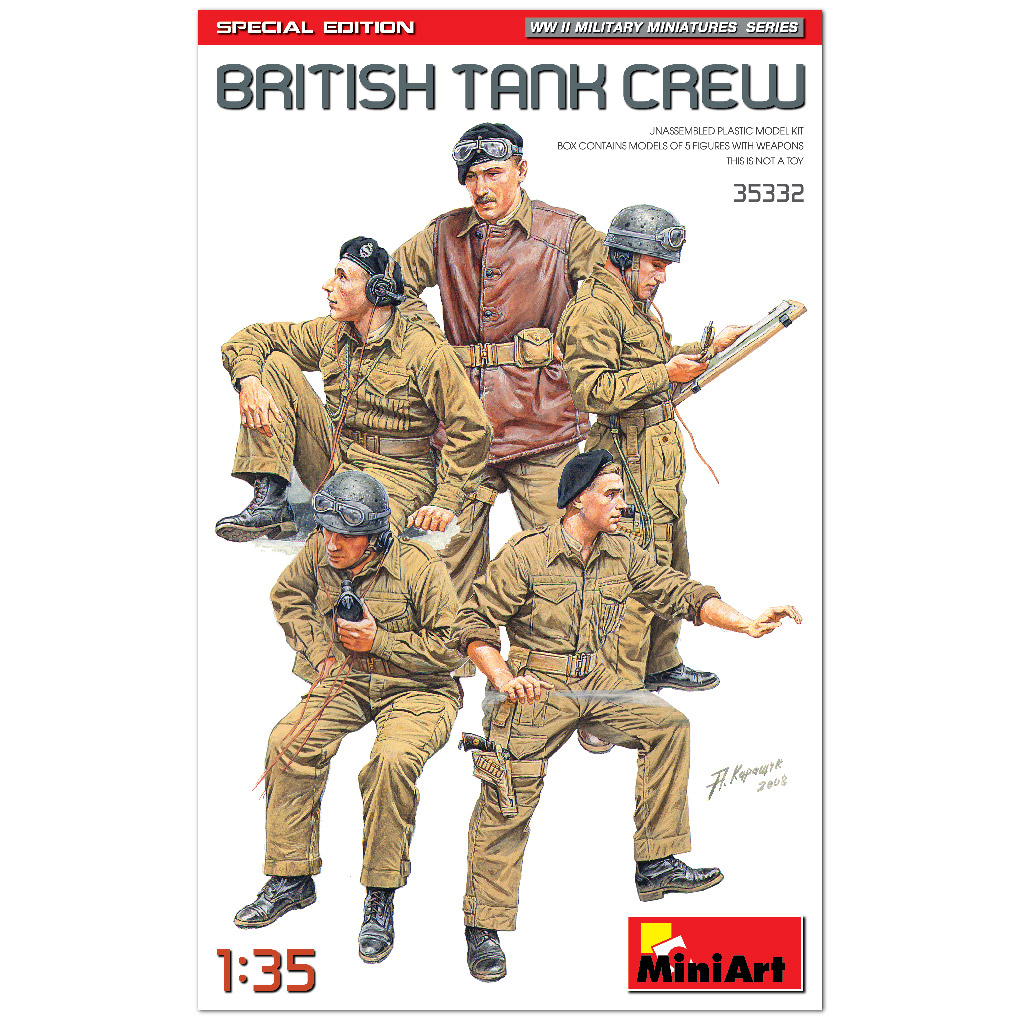โมเดลฟิกเกอร์ทหาร MiniArt ขนาด 1/35 MI35332 British Tank Crew. Special Edition