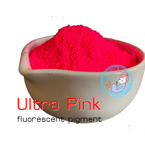 Color Pink : Ultra pink fluorescent pigment - สี ชมพูอัลตร้า เม็ดสีเรืองแสงให้สีสว่างกว่าสีทั่วไป แต่ไม่เรืองแสงในที่มืด