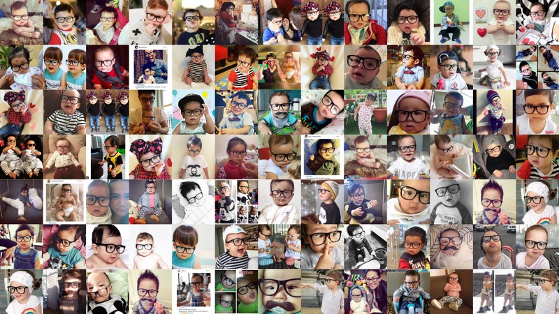 Mustachifier Black UV Glasses Age 0-2 แว่นเนิร์ดเด็กสีดำ