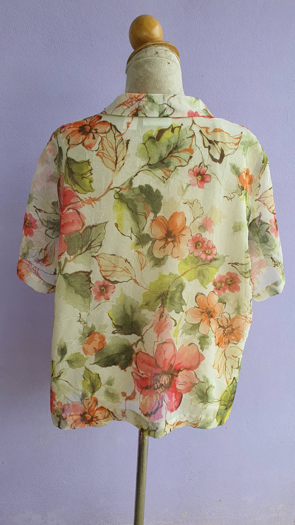 FF03071 เสื้อเชิ้ตแฟชั่น ลายดอก แบรนด์ มือสอง alfred dunner อก free-47 นิ้ว