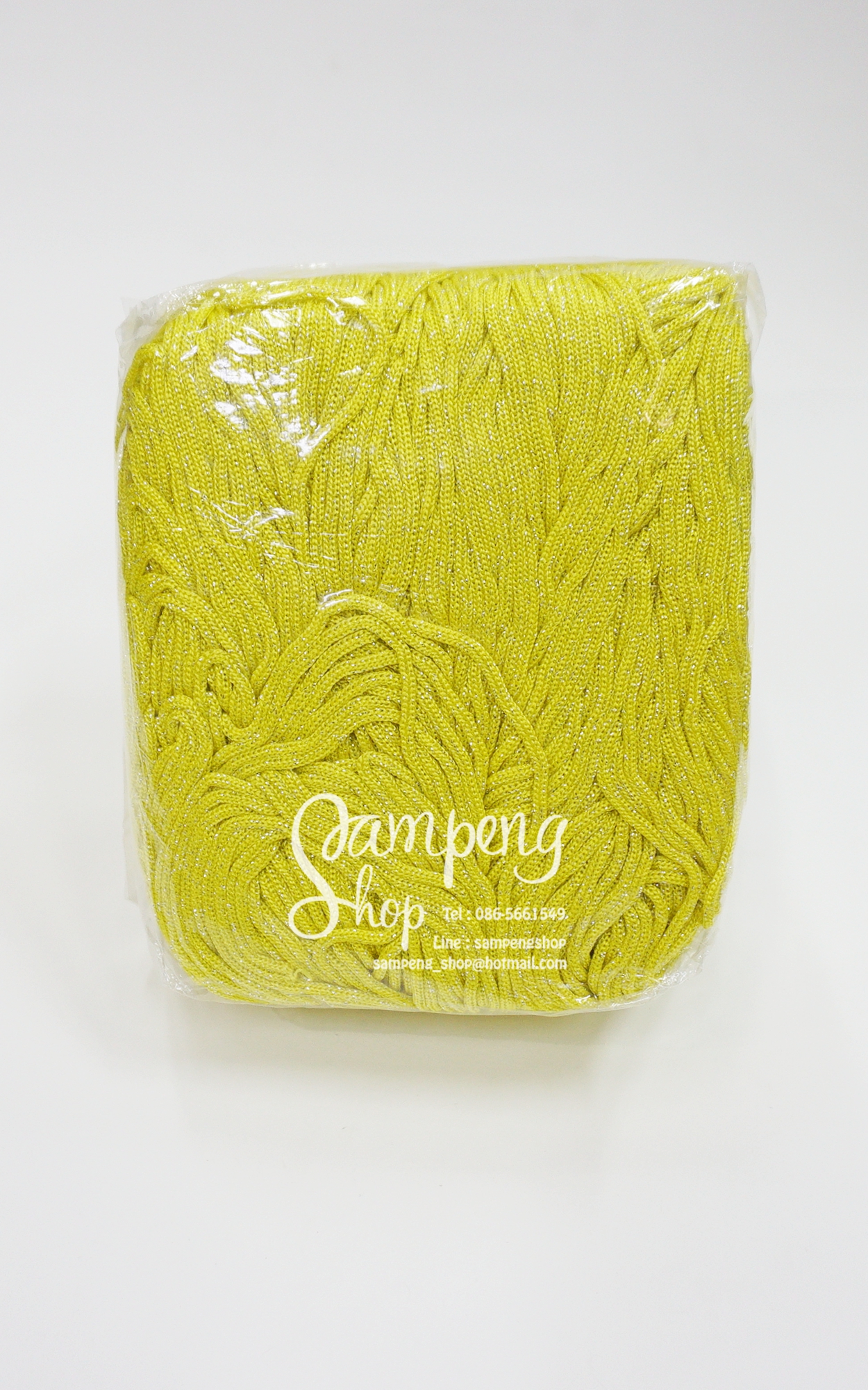 เชือกร่ม สีเหลืองดิ้นเงิน