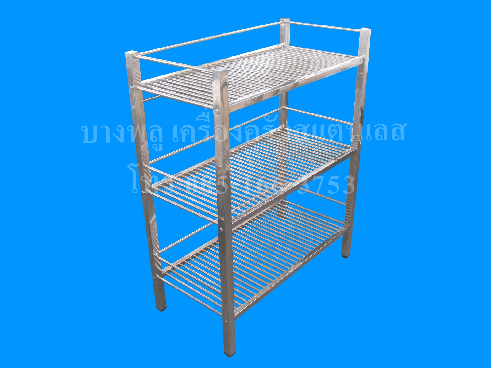 ชั้นคว่ำจานชามตั้งพื้นสแตนเลส 3 ชั้น JK-703