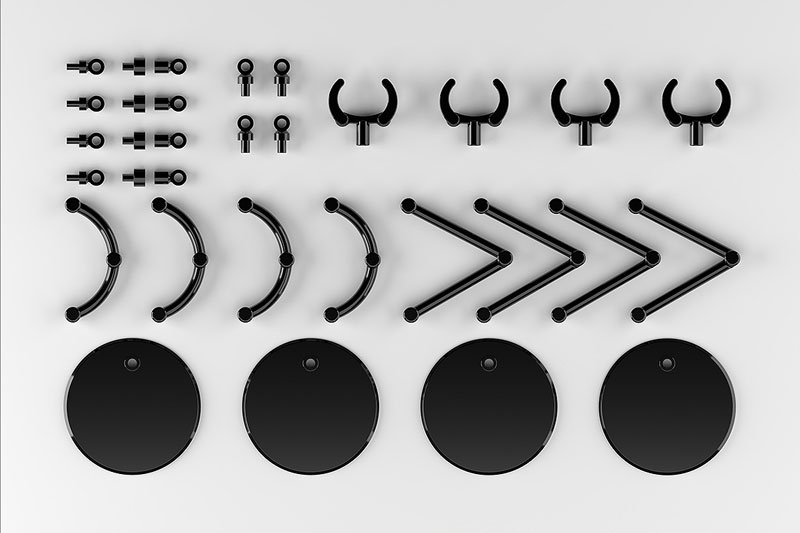 The Simple Stand mini x 4 BLACK (for Small Figures & Chibi Figures)(Pre-order)