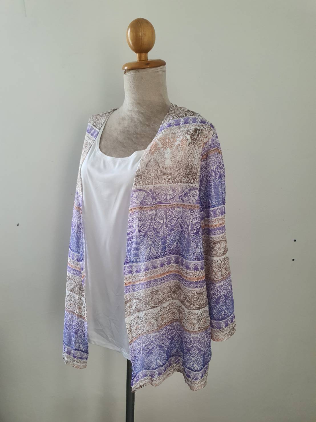 FF05631 เสื้อคลุมแฟชั่น มือสอง สีม่วง แบรนด์ alfred dunner