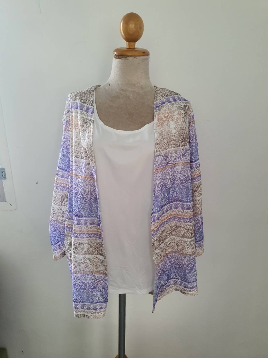 FF05631 เสื้อคลุมแฟชั่น มือสอง สีม่วง แบรนด์ alfred dunner