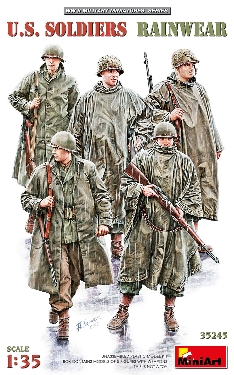 โมเดลฟิกเกอร์ทหาร MiniArt ขนาด 1/35 MI35245 U.S. SOLDIERS RAINWEAR