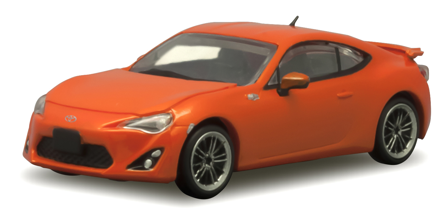 โมเดลรถญี่ปุ่นจำลองขนาด 1/64 เอฟทอย ชุดรถญี่ปุ่นคลาสสิค ชุด 5 #2-C Toyota86 ZN6 Orange