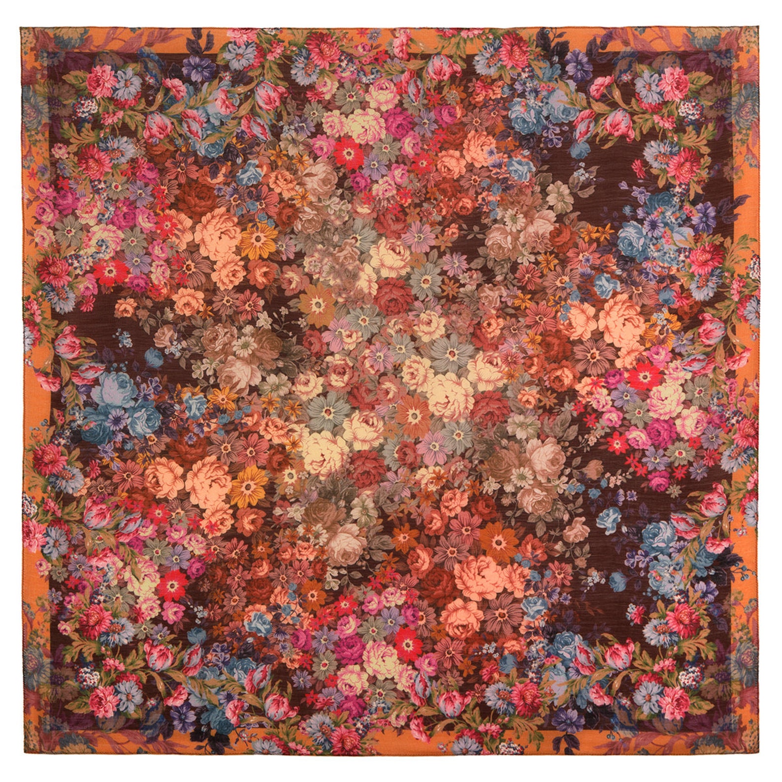 ผ้าพันคอ/คลุมไหล่ขนสัตว์รัสเซียแท้พิมพ์ลาย (100% Wool Shawls) : From Russia With Love (Soft Wool 115x115 cm.)