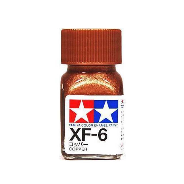 สีทาโมเดล สูตรน้ำมัน สีอีนาเมล สีเพ้นฟิกเกอร์ ทามิย่า Tamiya Enamel XF-6 Copper (10 ml)