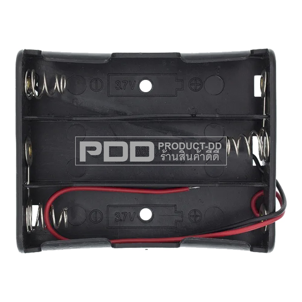 รางถ่าน 18650 ใส่ถ่าน 3 ก้อน ต่ออนุกรม 11.1V กะบะถ่าน Batterry Holder มีสายต่อ