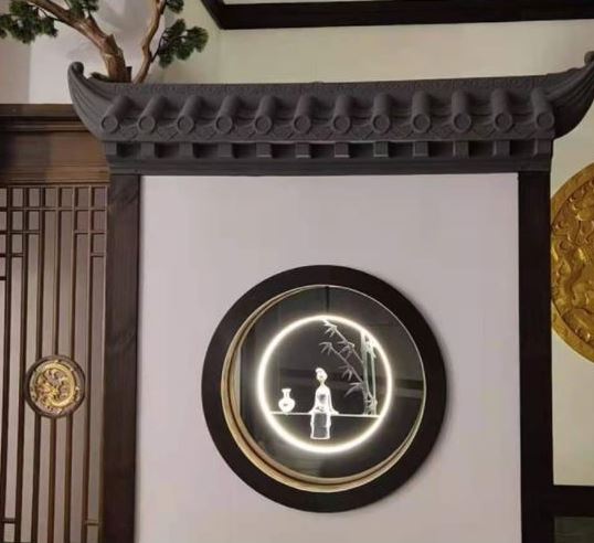 หลังคากระเบื้อง แบบจีน แบบเกาหลี แบบญี่ปุ่น ทำจากพีวีซีสำหรับตกแต่งสถานที่ต่างๆ 客厅瓦片造型墙壁装饰品创意瓦片装饰 Chinese Korean Japanese Tile Decoration Creative Tile Decoration