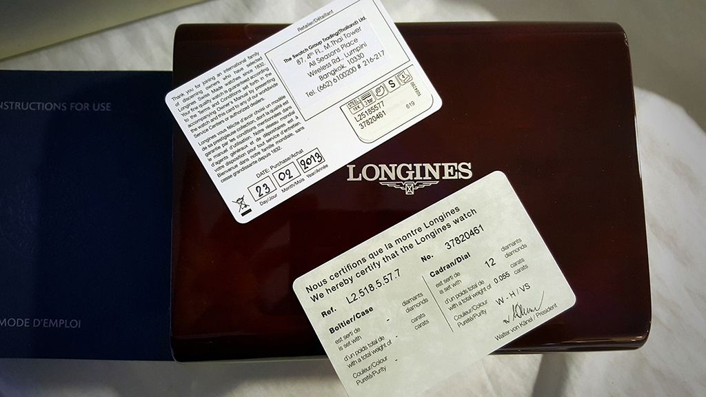ขายนาฬิกาข้อมือ Longines Master Collection automatic ทองคำ18k เพชรแท้12เม็ด 0.055กะรัต สภาพสวย อุปกรณ์ กล่อง ครบ ศูนย์ไทย