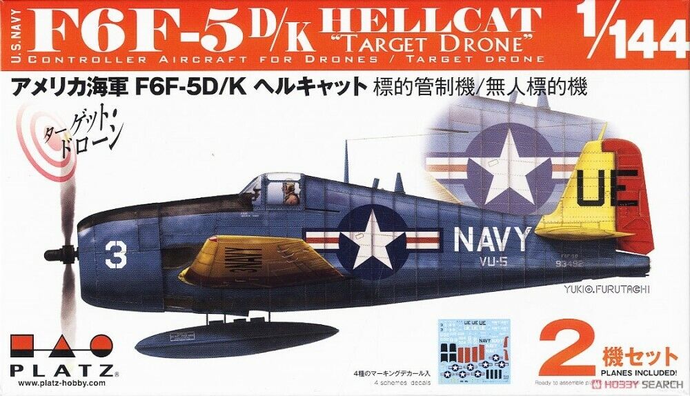 โมเดลเครื่องบิน Platz Hobby 1/144 PDR-23 F6F-5D/K Hellcat `Target Drone`
