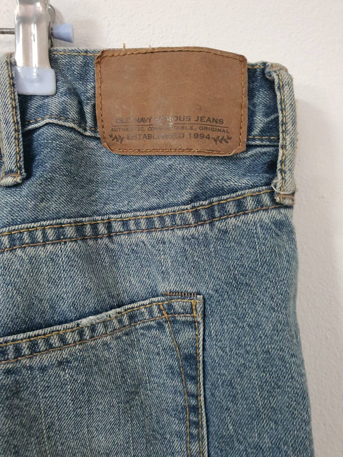 FF06347 กางเกงยีนส์มือสอง ฟอกนิ่ม แบรนด์ old navy เอว 40 นิ้ว