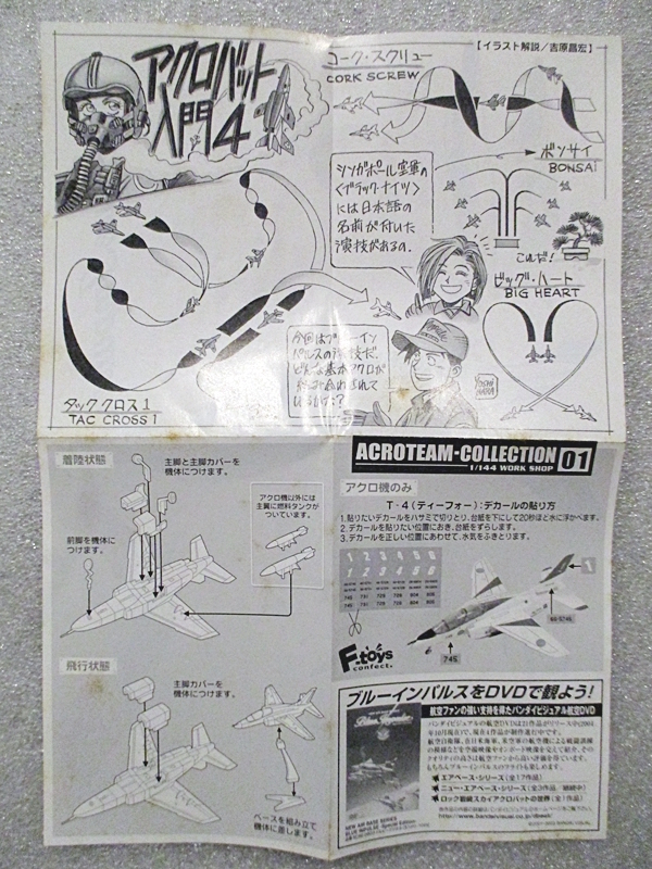 โมเดลเครื่องบินจำลอง ยี่ห้อเอฟทอย ขนาด 1/144 ชุด F-toys Acroteam ชุดเครื่องบินรบ #1A T-4