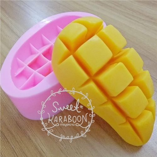 พิมพ์สบู่ซิลิโคน มะม่วง MANGO SHAPE SILICONE MOLD 90 กรัม 1 หลุม