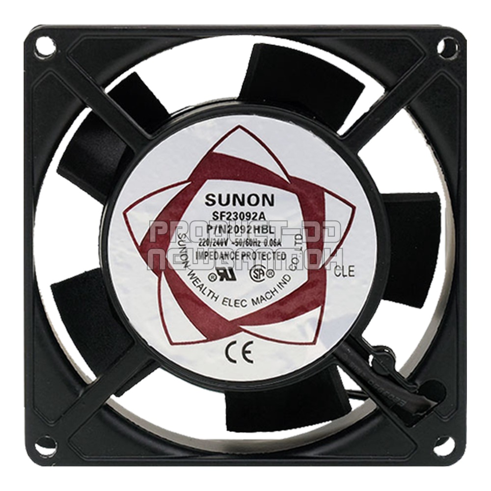 พัดลมระบายความร้อน AC 220V 9225HBL บอลแบริ่ง Ball Bearing ขนาด 3.5 นิ้ว (9.2x9.2x2.5 ซม.)