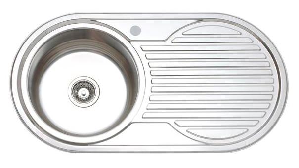 CT822SD อ่างซิงค์สแตนเลส 1 หลุมมีที่พักจาน