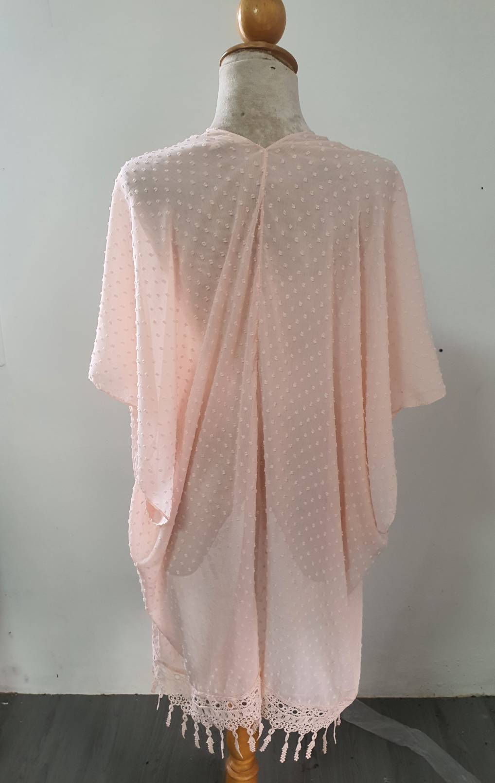 FF05849 เสื้อคลุม ชีฟอง สีโอรส มือสอง อก free
