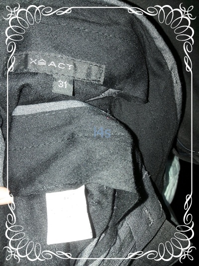 FF01440 กางเกงผ้า สีเทา แบรนด์เนม มือสอง XACT เอว 32 นิ้ว