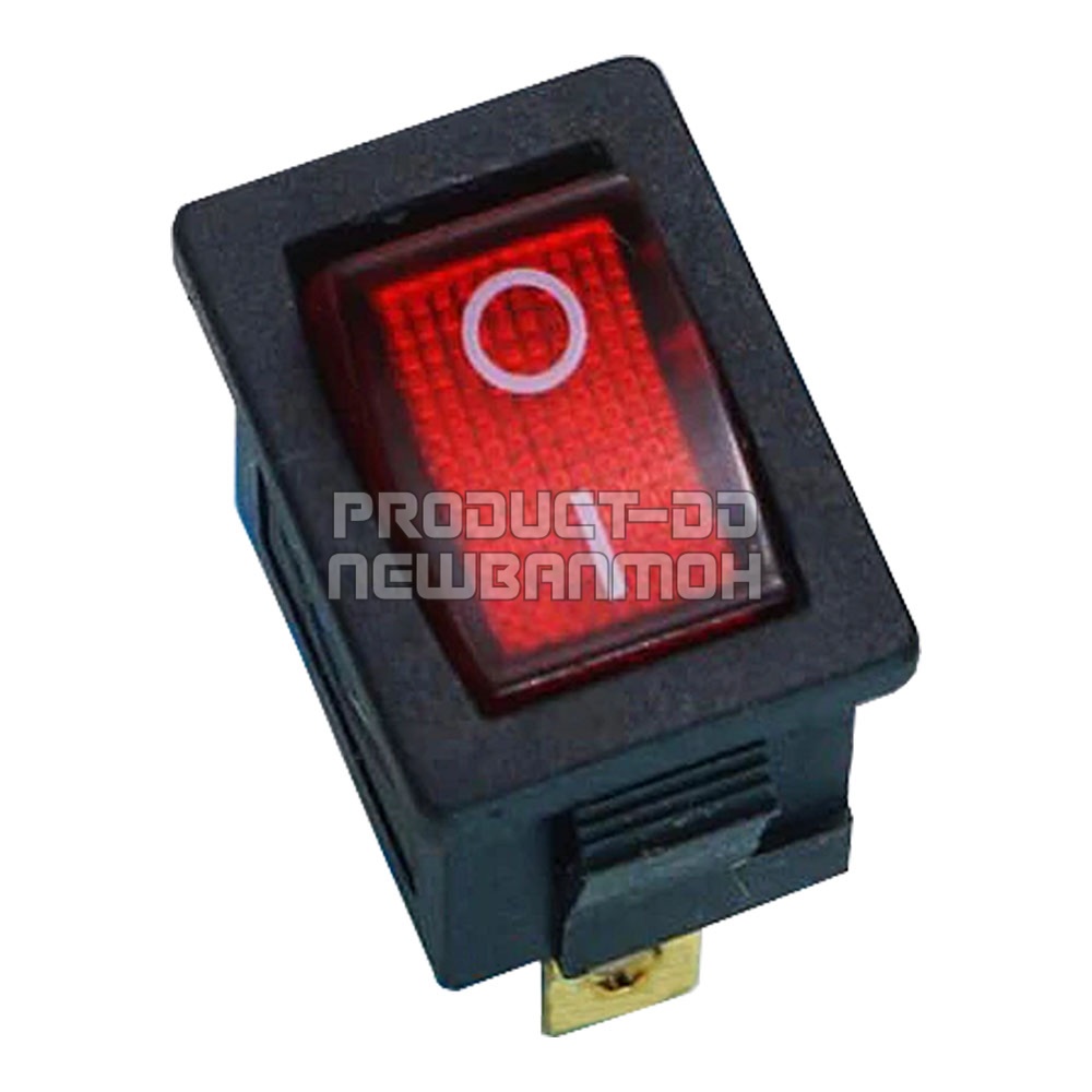 KCD1 สวิตช์กระดก ON-OFF (I-O) 3 ขา สีแดงมีไฟ 6A 250V AC