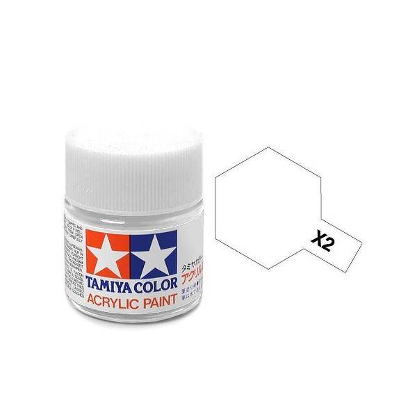 สีทาโมเดลสูตรน้ำอะคริลิกทามิย่า Tamiya Acrylic Color X-2 White (10 ml)