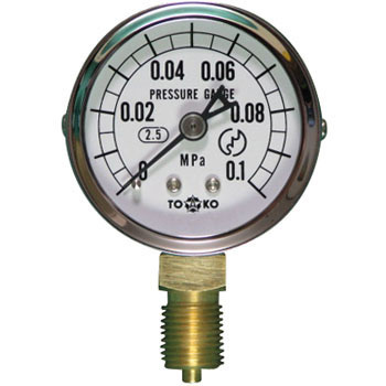 Common pressure gauge A type Φ 50 : TOKO : AT1/4G 50x0.1MPa