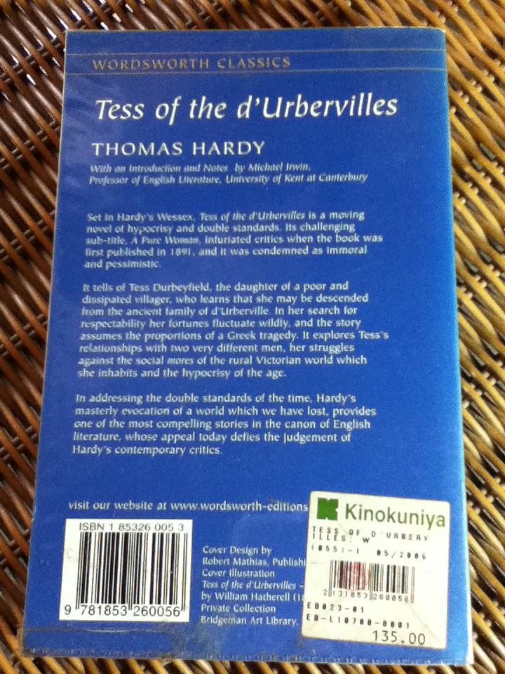 Tess of the d'Urbervilles/ THOMAS HARDY