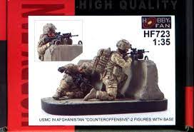 โมเดลฟิกเกอร์ทหารพร้อมฐาน AFV ขนาด 1/35 HF723 USMC IN AFGHANISTAN "COUNTEROFFENSIVE"