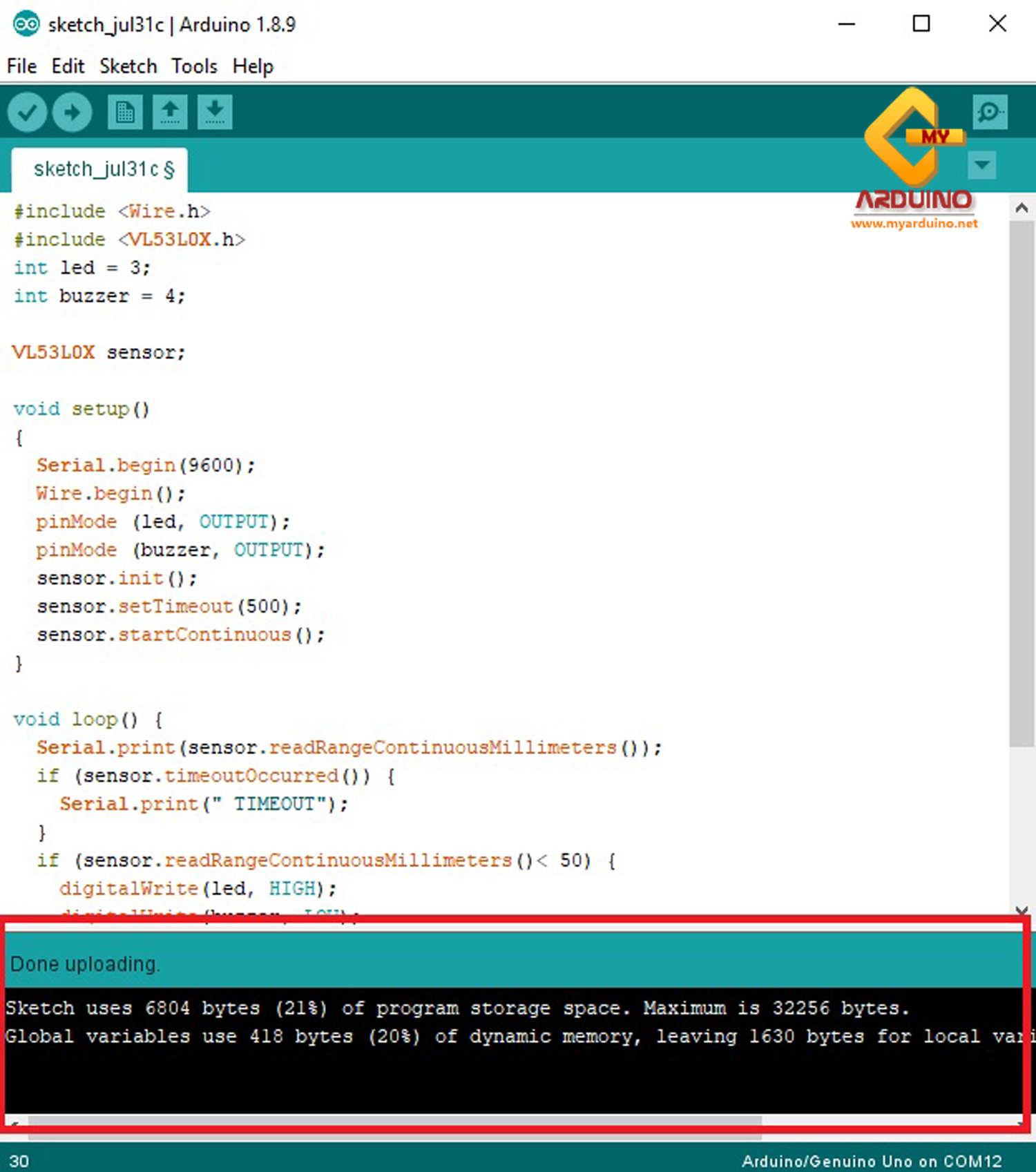 สอนใช้งาน Arduino VL53L0X V2 laser ranging distance sensor เซ็นเซอร์วัด ...