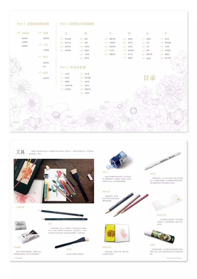 (Pre-order) หนังสือ Color pencil drawing of flowers