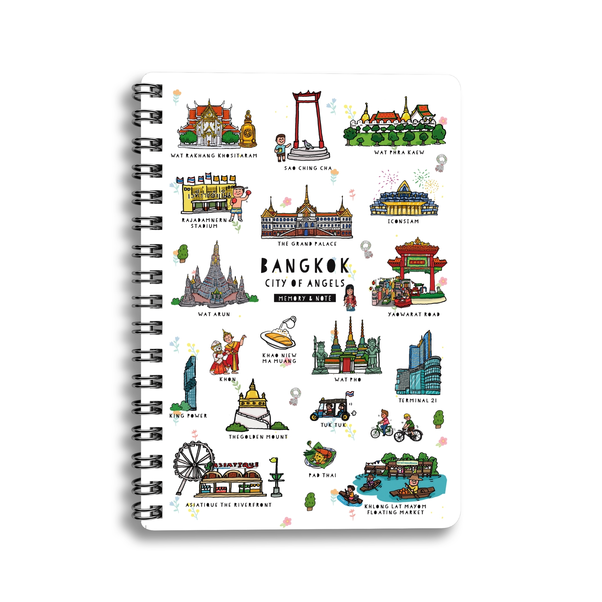 สมุดโน้ต A5 สันห่วง Bangkok City of Angels Landmark (white)