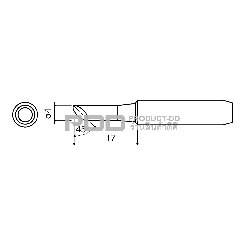 900M-T-4C ปลายหัวแร้งบัดกรี ใช้กับหัวแร้งบัดกรี 936 937 907 HAKKO และยี่ห้อรุ่นที่เทียบเท่า