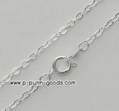 สร้อยโซ่ Cross Chain 18" สีเงิน พร้อมตะขอสปริงกลม