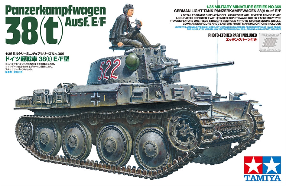 โมเดลประกอบรถถัง ทามิย่า ขนาด 1/35 Tamiya TA35369 Panzerkampfwagen 38(t) Ausf.E/F