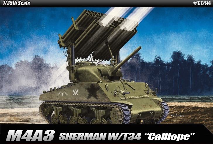 โมเดลรถถัง Academy ขนาด 1/35 AC13294 M4A3 Sherman W/T34 "Calliope"