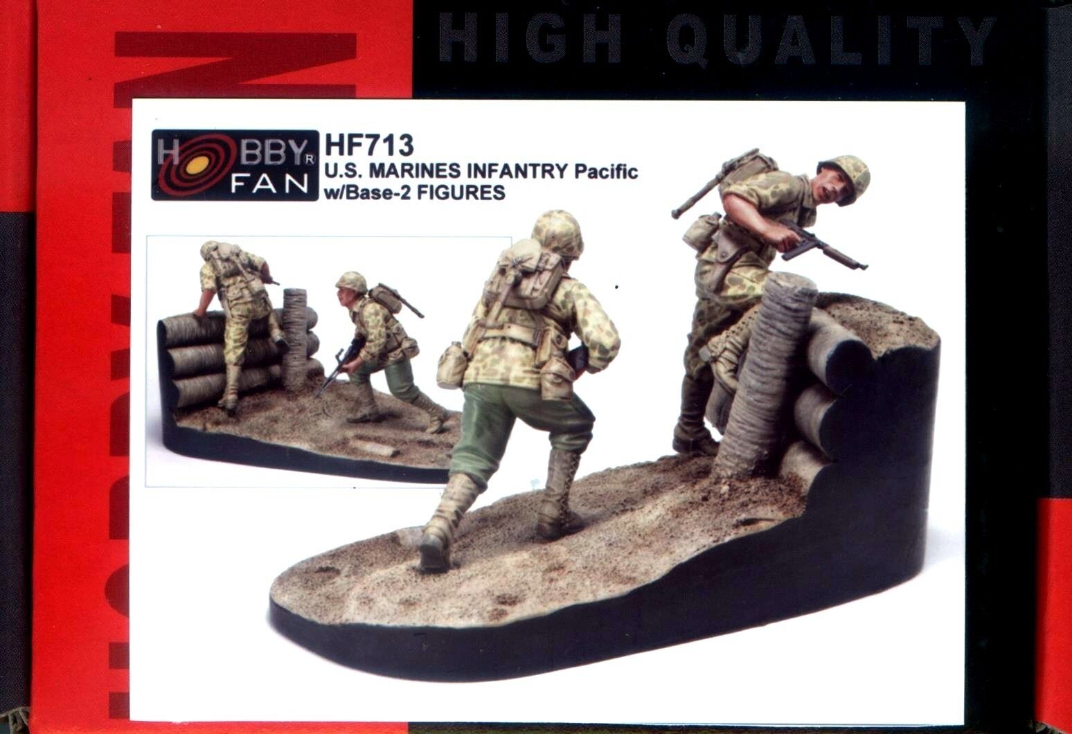 โมเดลฟิกเกอร์ทหารพร้อมฐาน AFV ขนาด 1/35 HF713 US.MARINES INFANTRY PACIFIC