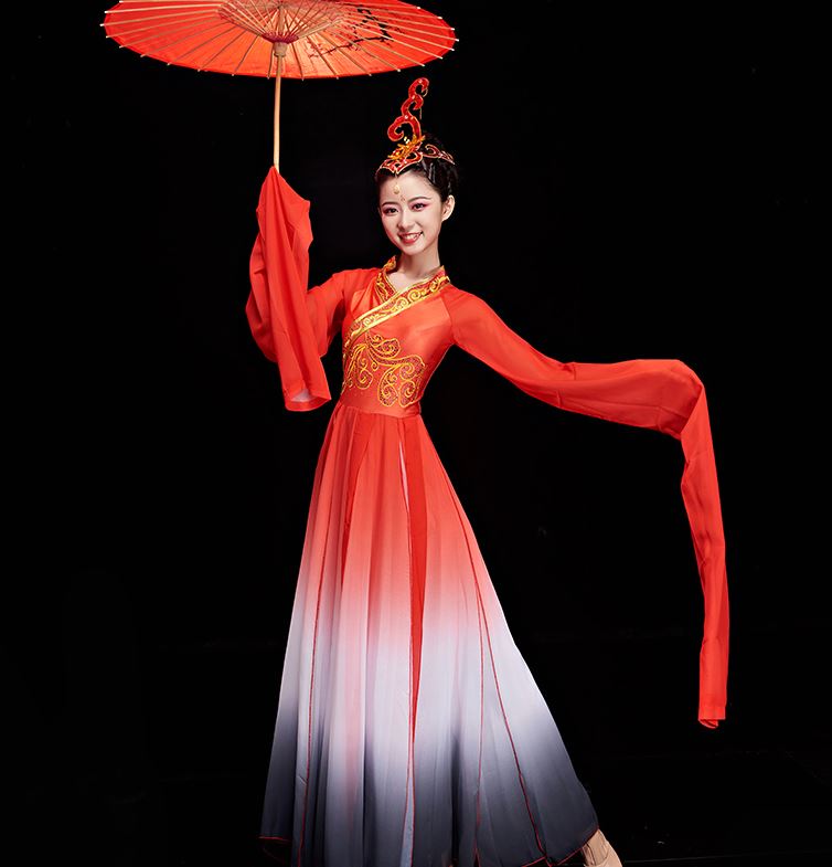 ชุดฟ้อนรำสตรีจีนแบบโบราณ 古典舞演出服女 Chinese Women Classical Dance Dress