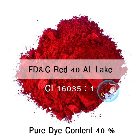 Color Red :Lake Allura Red Powder 40 % /FD&C Red 40 Lake /CI 16035:1 ชนิดผง ละลายในน้ำมัน สีติดผิว COA / MSDS