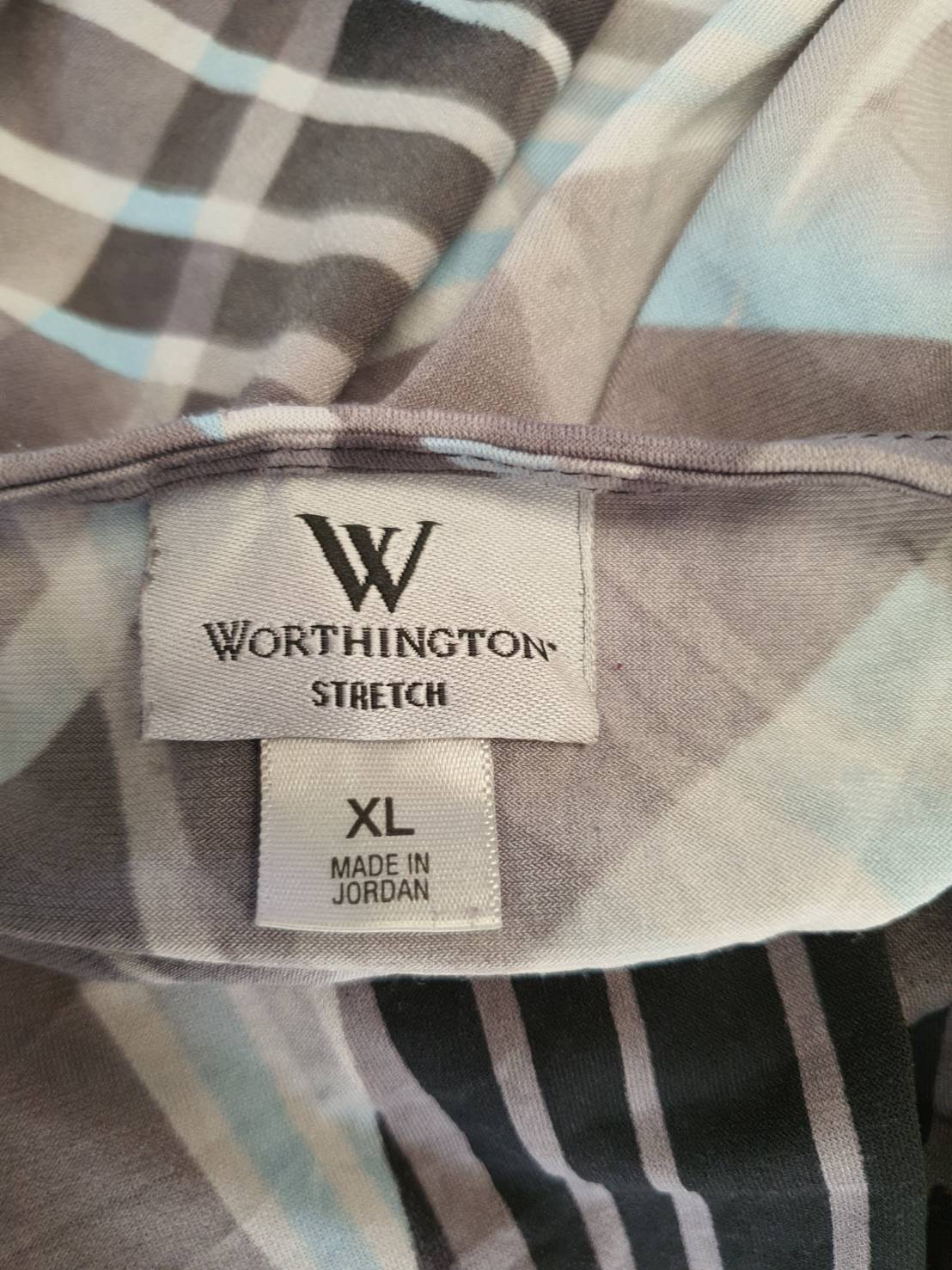 FF04916 เสื้อผ้ามือสอง สาวอวบ พลัสไซส์ สีเทาดำ แบรนด์ Worthington อก 42-48 นิ้ว
