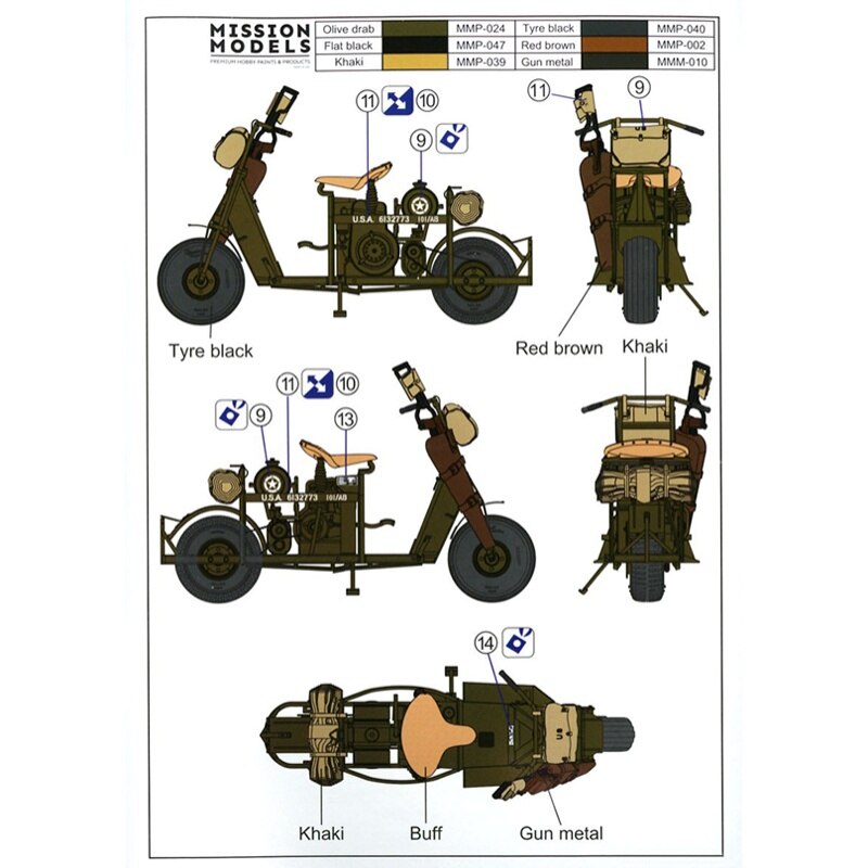 โมเดลฟิกเกอร์ทหาร ขนาด 1/35 Gecko Model 35GM0042 WWII US PARATROOPS WITH CUSHMAN PARASCOOTER AND CABLE REEL CART