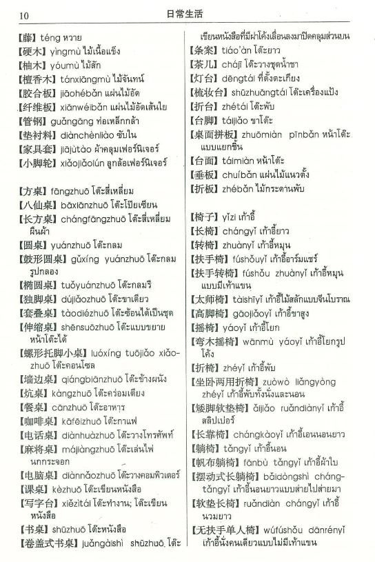 พจนานุกรมภาษาจีน พจนานุกรมจำแนกหมวดหมู่ จีน-ไทย 汉语泰语分类词典