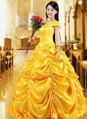 美女与野兽贝儿公主服装 ชุดแต่งกายสำหรับสวมใส่แสดงเรื่อง Beauty & the Beast สำหรับสตรี