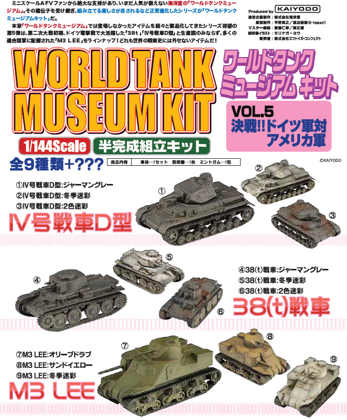 สินค้าพรีออเดอร์ โมเดลรถถังจำลอง ขนาด 1/144 ชุด World Tank Museum Kit Vol. 5 Decisive Battle!! German VS US Army