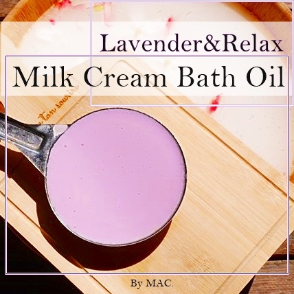 LAVENDER&RELAX MILK CREAM BATH OIL ครีมน้ำมันนมสำหรับผสมน้ำแช่ตัว 500 G.