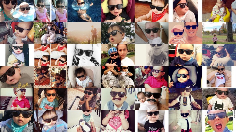 Hipsterkid Black Sunglasses Age 0-2 แว่นกันแดดสีดำเด็ก (Logo-Hipsterkid)
