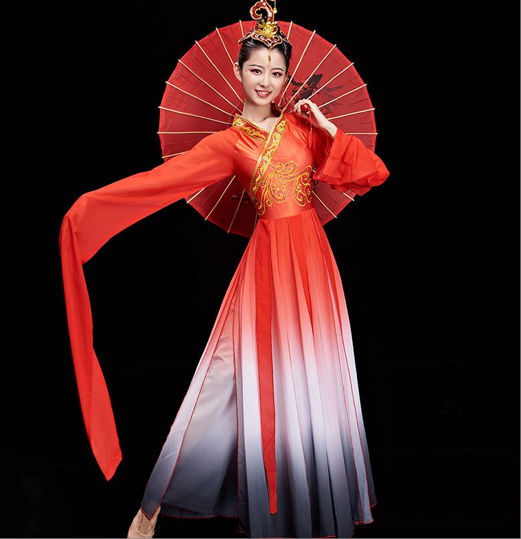 ชุดฟ้อนรำสตรีจีนแบบโบราณ 古典舞演出服女 Chinese Women Classical Dance Dress